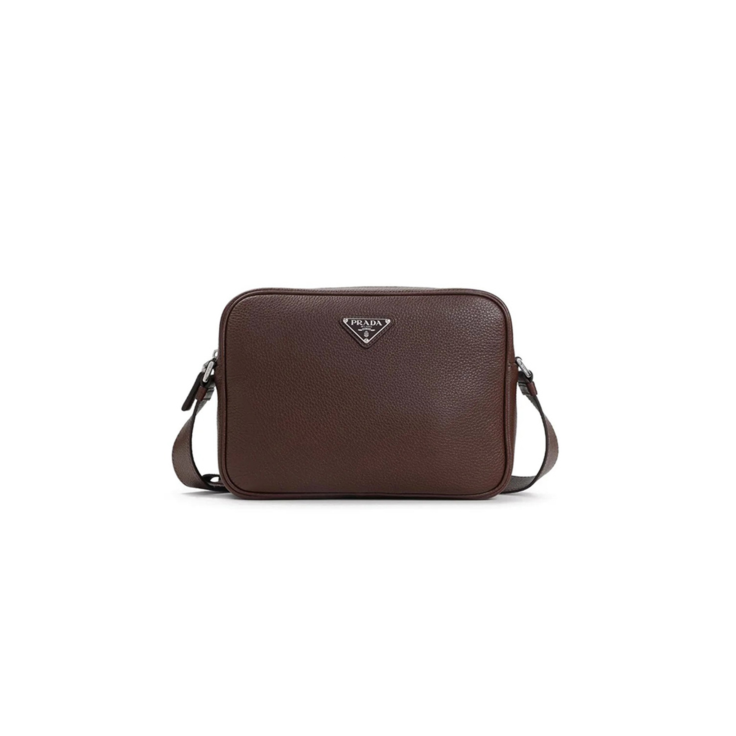 PRADA TRIANGLE LOGO LEATHER SHOULDER BAG 2VH189 (25*18*7.5cm)
